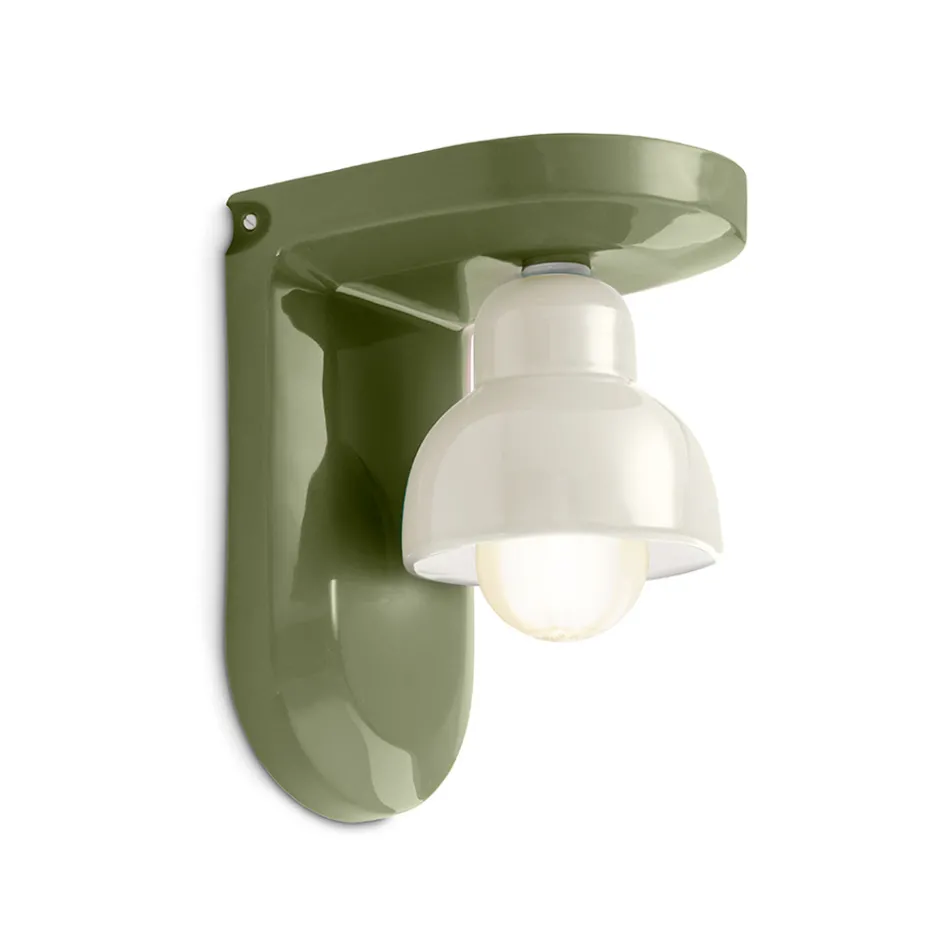Applique a Muro in Ceramica con 1 Luce Made in Italy - Berimbau Viadurini