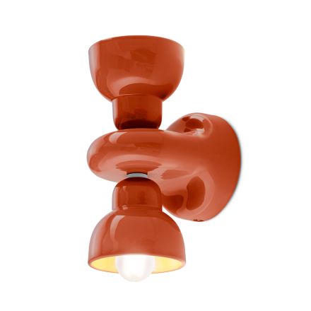 Applique a Muro in Ceramica con 2 Luci Made in Italy - Berimbau Viadurini