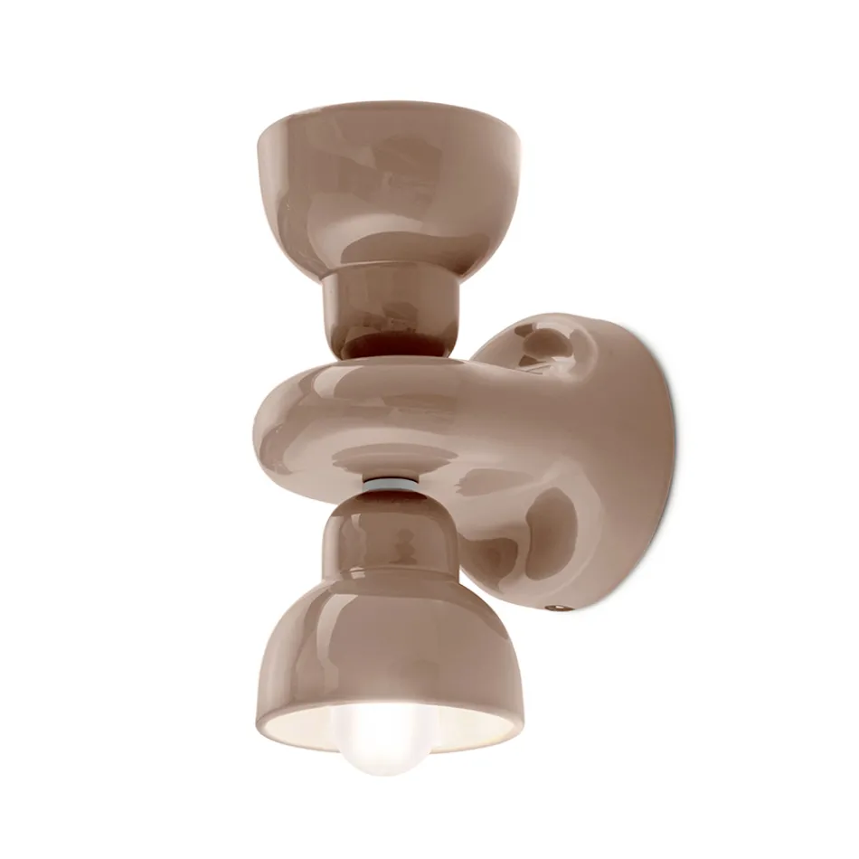 Applique a Muro in Ceramica con 2 Luci Made in Italy - Berimbau Viadurini