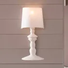 Applique a Muro in Ceramica Verniciabile e Paralume in Lino Bianco - Cadabra Viadurini