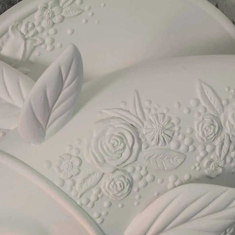 Applique a Parete in Ceramica Bianca Opaca Design a Pesce Decorato - Pesce Viadurini