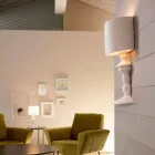 Applique a Parete in Ceramica Verniciabile con Paralume Design Moderno - Cadabra Viadurini
