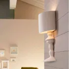 Applique a Parete in Ceramica Verniciabile con Paralume Design Moderno - Cadabra Viadurini