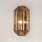 Applique Artigianale in Vetro e Ottone 1 o 2 Luci - Rilegato by Il Fanale Viadurini