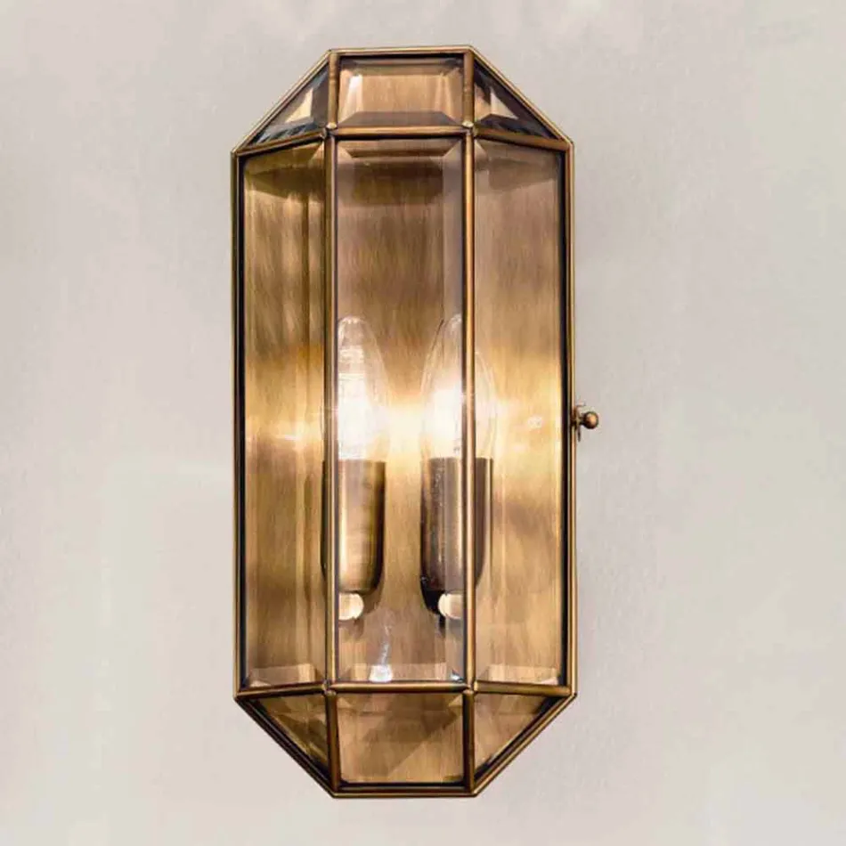 Applique Artigianale in Vetro e Ottone 1 o 2 Luci - Rilegato by Il Fanale Viadurini