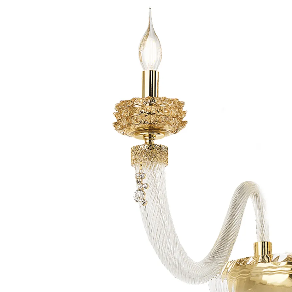 Applique Classica 2 Luci Vetro Artigianale Lusso Made in Italy - Saline Viadurini