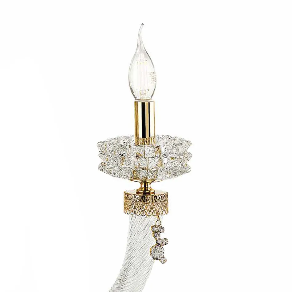 Applique Classica 2 Luci Vetro Artigianale Lusso Made in Italy - Saline Viadurini