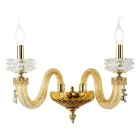 Applique Classica 2 Luci Vetro Artigianale Lusso Made in Italy - Saline Viadurini