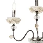 Applique Classica 3 Luci in Porcellana e Vetro Soffiato Lusso - Eteria Viadurini