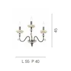 Applique Classica 3 Luci in Porcellana e Vetro Soffiato Lusso - Eteria Viadurini