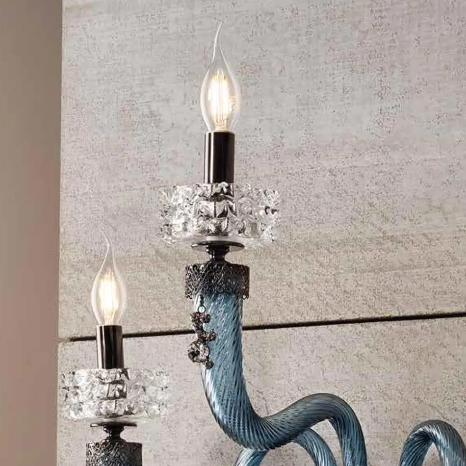 Applique Classica 3 Luci Vetro Artigianale Lusso Made in Italy - Saline Viadurini