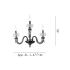 Applique Classica 3 Luci Vetro Artigianale Lusso Made in Italy - Saline Viadurini