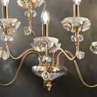 Applique Classica 6 Luci in Porcellana e Vetro Soffiato Lusso - Eteria Viadurini
