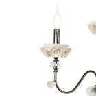 Applique Classica 6 Luci in Porcellana e Vetro Soffiato Lusso - Eteria Viadurini