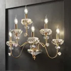 Applique Classica 6 Luci in Porcellana e Vetro Soffiato Lusso - Eteria Viadurini