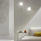 Applique con LED in Metallo Verniciato Color Oro e Vetro Soffiato - Ailanto Viadurini