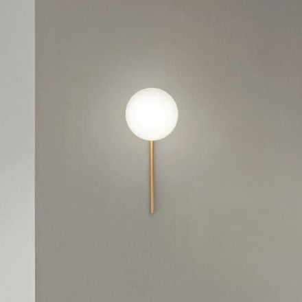 Applique con LED in Metallo Verniciato Color Oro e Vetro Soffiato - Ailanto Viadurini