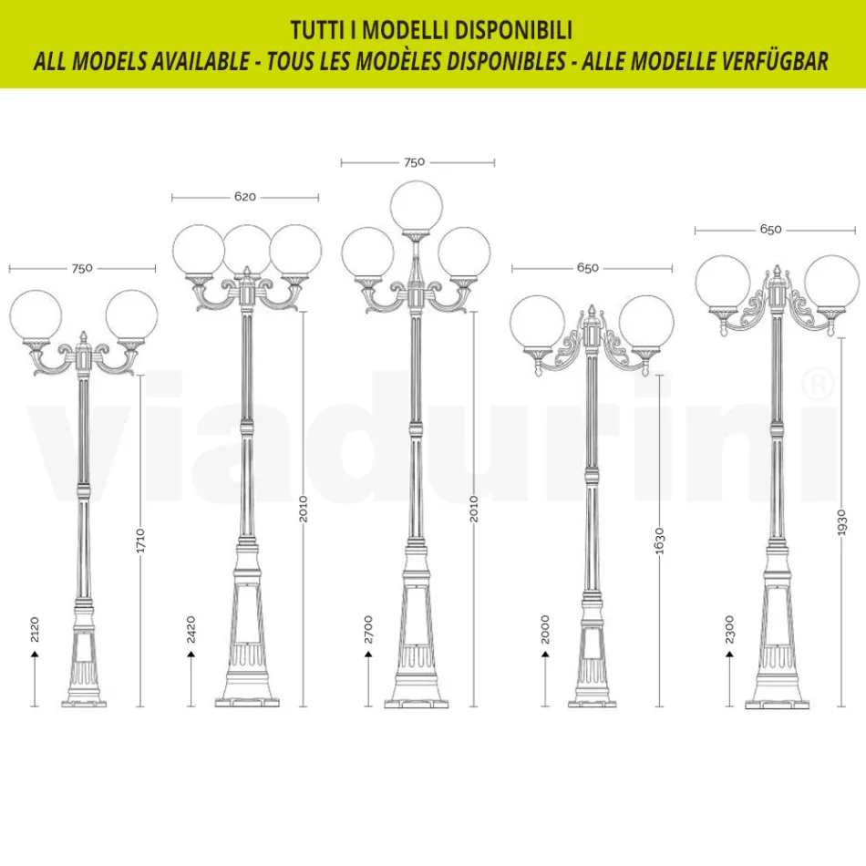 Applique con Sfera in Acrilico e Struttura in Alluminio Pressofuso - Trovanero Viadurini