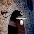 Applique con vetro Re Lear in rame, alluminio e ottone