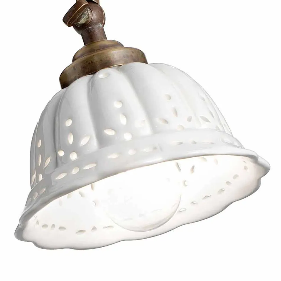 Applique curva in ceramica Anita Il Fanale, stile liberty Viadurini