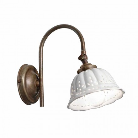 Applique curva in ceramica Anita Il Fanale, stile liberty Viadurini