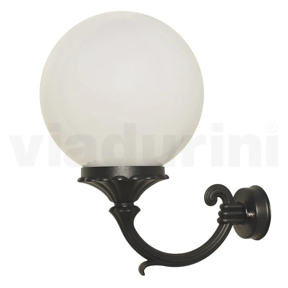 Applique da Esterno in Alluminio con Sfera in Acrilico Opale - Trovaantracite Viadurini