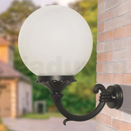 Applique da Esterno in Alluminio con Sfera in Acrilico Opale - Trovaantracite Viadurini