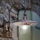Applique da Esterno in Alluminio Nero e Fiori Dipinti a Mano - Latina Viadurini