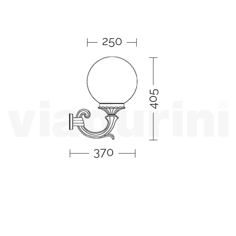 Applique da Esterno in Alluminio Pressofuso e Sfera in Acrilico - Trovanero Viadurini