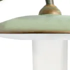 Applique da Esterno in Ottone, Vetro Opale e IP44 Made in Italy - Drago Viadurini