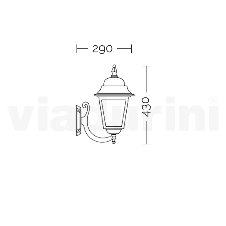 Applique da Giardino in Alluminio e Vetro Trasparente Made in Italy - Scintilla Viadurini