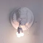 Applique da Parete a 3 Luci in Ceramica Gorilla Grigio o Bianco Design - Rillago Viadurini