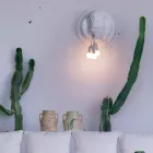 Applique da Parete a 3 Luci in Ceramica Gorilla Grigio o Bianco Design - Rillago Viadurini