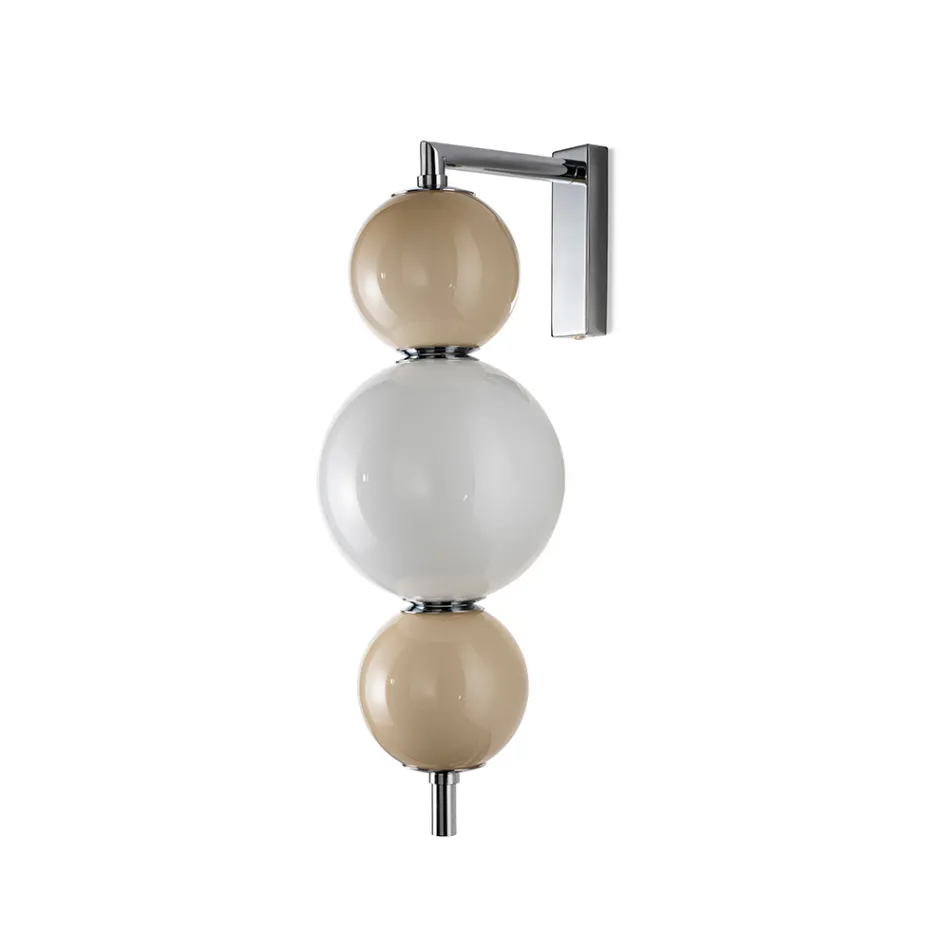 Applique da Parete Grande Tre Lumi in Vetro Incamiciato Made in Italy - Lumira Viadurini