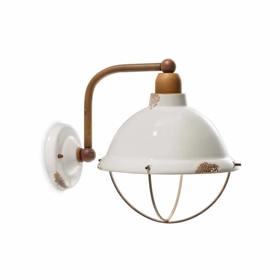 Applique da parete in ceramica e metallo Skyler stile industriale Viadurini