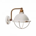 Applique da parete in ceramica e metallo Skyler stile industriale