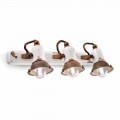 Applique design a tre faretti orientabili in ceramica e metallo Lacey