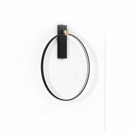 Applique di Design in Alluminio Nero e Ottone Naturale Made in Italy - Norma Viadurini