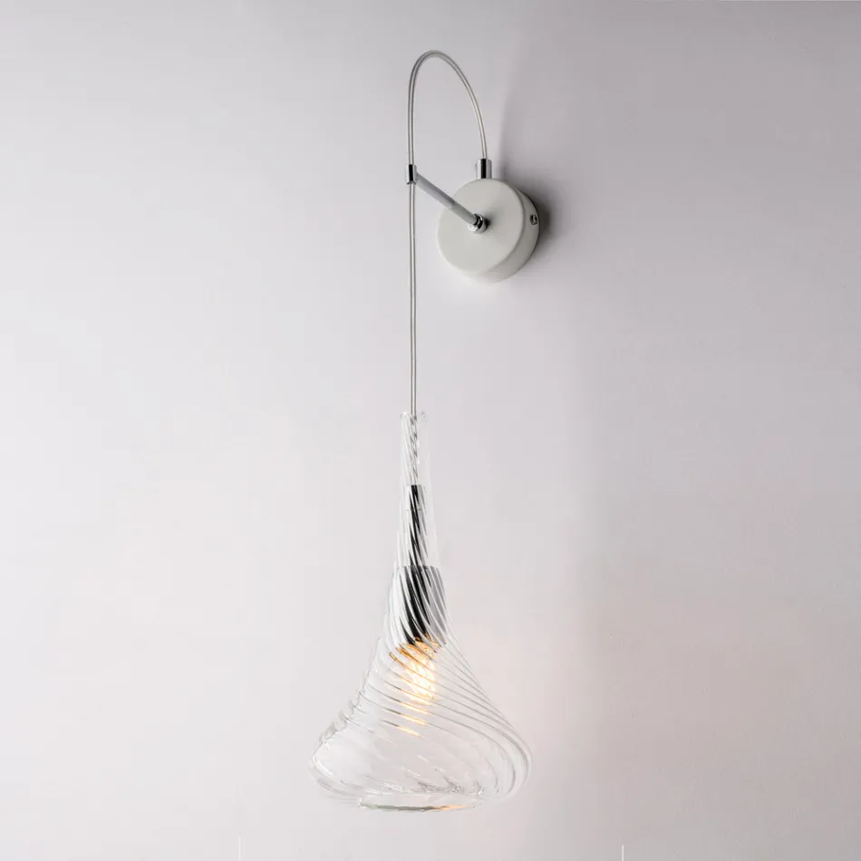 Applique in Ferro con Vetro Pyrex Made in Italy per Arredare L’interno - Corinto Viadurini