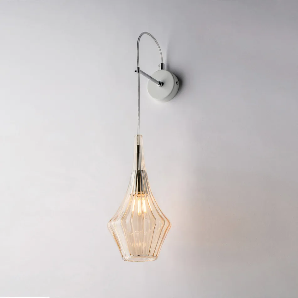 Applique in Ferro con Vetro Pyrex Made in Italy per Arredare L’interno - Olimpo Viadurini