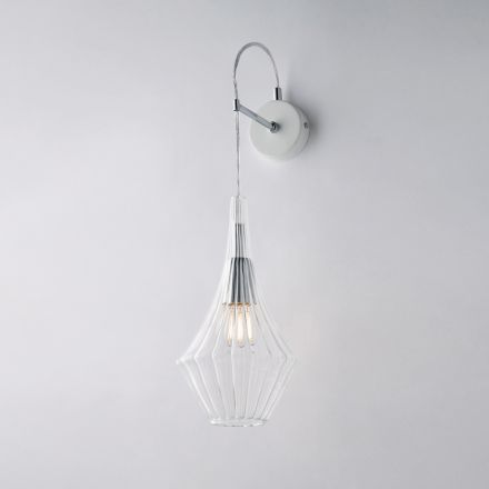 Applique in Ferro con Vetro Pyrex Made in Italy per Arredare L’interno - Olimpo Viadurini