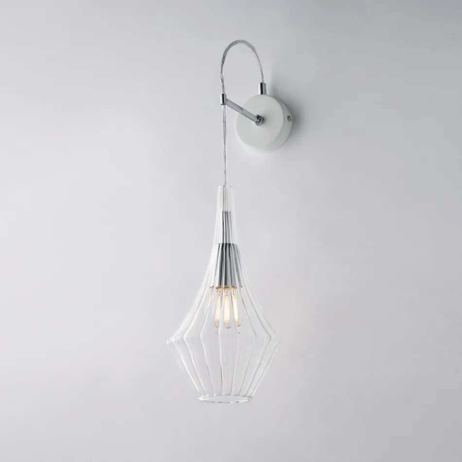 Applique in Ferro con Vetro Pyrex Made in Italy per Arredare L’interno - Olimpo Viadurini