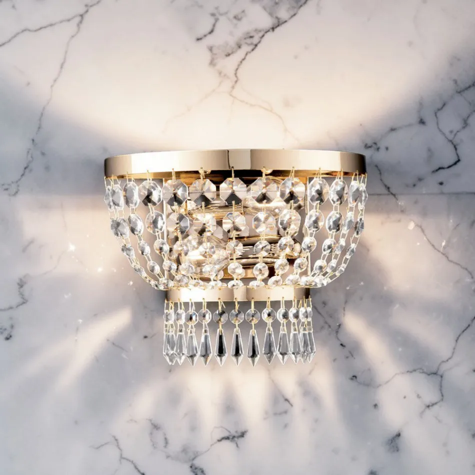 Applique in Ferro Dorato con Strass Made in Italy - Austria Viadurini