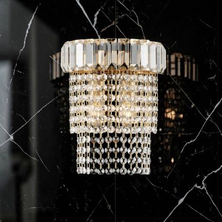 Applique in Ferro Dorato con Strass Made in Italy - Kiev Viadurini