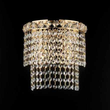 Applique in Ferro e Dorato con Strass Made in Italy per Arredare L’interno - Baviera Viadurini