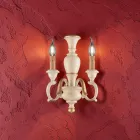 Applique in Legno Finiture Bianco o Avorio Made in Italy - Firenze Viadurini