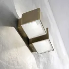 Applique in Ottone e Gesso Made in Italy - Cubetto Aldo Bernardi Viadurini