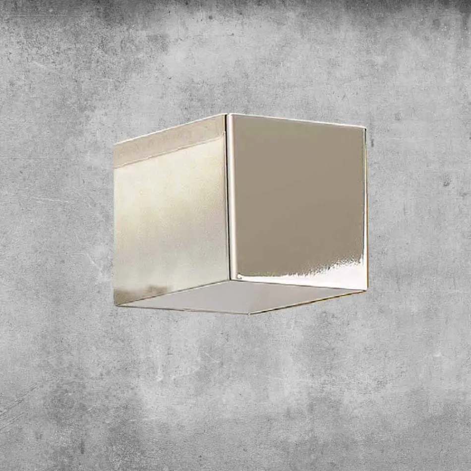 Applique in Ottone e Gesso Made in Italy - Cubetto Aldo Bernardi Viadurini