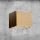 Applique in Ottone e Gesso Made in Italy - Cubetto Aldo Bernardi Viadurini