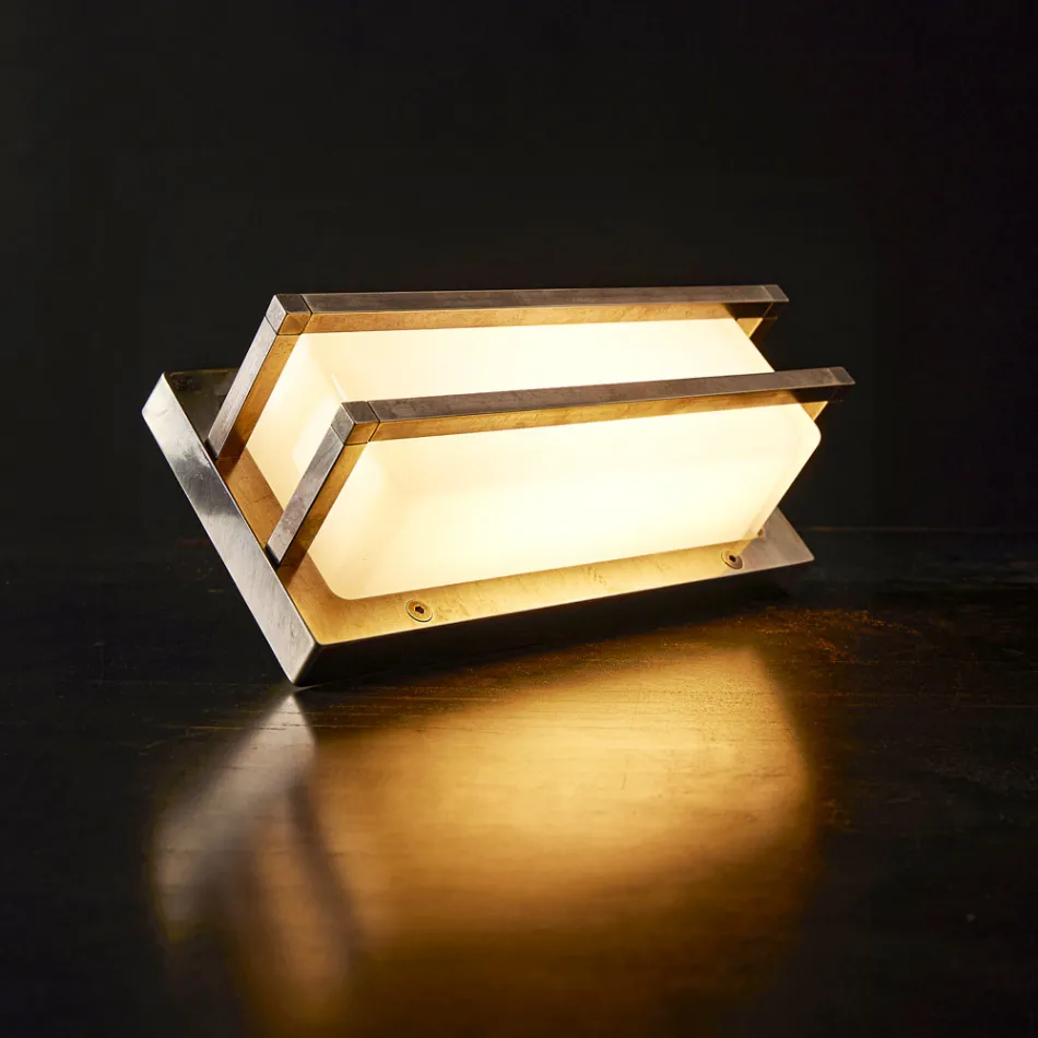 Applique in Ottone Vintage, E27 e Luce d’Atmosfera Made in Italy - Cristallo Viadurini